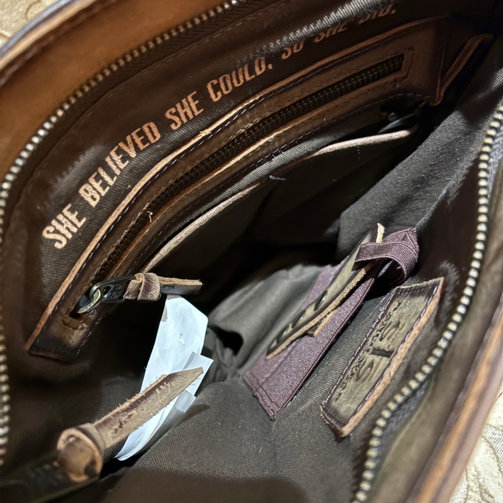 STS Ranchwear Brown and Black Cowhide Fringe Shoulder Bag - Picture 10 of 11